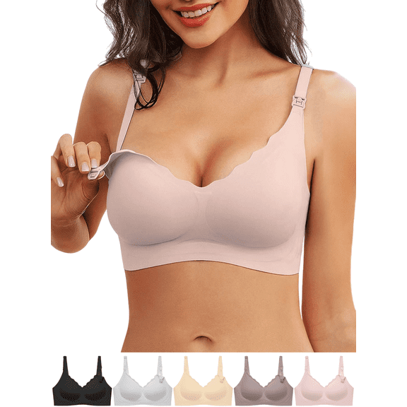 Xdegoge Nursing Bras for Breastfeeding No Underwire Seamless Comfortable Maternity Bras Wireless Full Coverage Support Pregnancy Soft Bralette