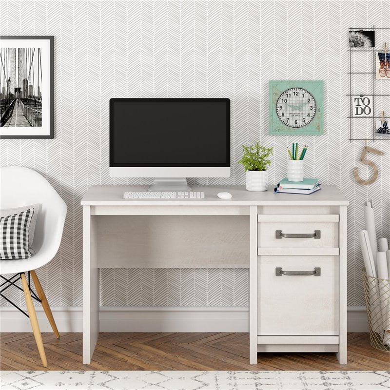 Ameriwood Home Bassinger Computer Desk In Ivory Oak Walmart Com