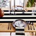 thumbnail image 6 of Table Runners 14X72 Inches Long, Black and White Striped,Cotton Linen Farmhouse Retro Rustic Barn Wood Texture Tablecloths Non-Slip Party Table Decorations for Kitchen,Home,Dining,Outdoor,, 6 of 6