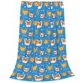thumbnail image 2 of Fotbe Corgi Dog Face Manta de Franela Acolchonada con Estampado, Súper Suave y Esponjosa, Extra Grande para Sofá, Cama, Uso Todo el Año-60"x50", 2 of 7