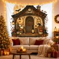 thumbnail image 3 of Halloween Cottage Door With Pumpkins and Bats, Cozy Gothic Style for Gothic Decor Fans, Spooky Wall Art, Halloween Gift, Tapestry Wall Hanging for Entryway and Living Room, 3 of 6
