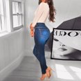 thumbnail image 3 of Guieoi High Rise Skinny Jeans for Women Pull On Jeans for Women Stretch Women Hight Elastic Waisted Hole Denim Jeans Stretch Slim Pants Length Jeans, 3 of 9