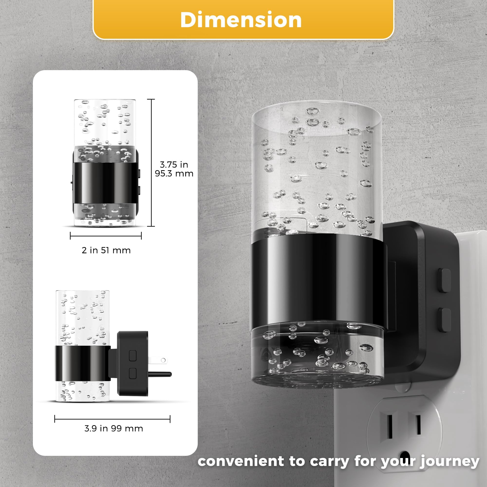 Night Lights Plug Into Wall  Dimmable Light With Dusk-to-dawn Sensor Cool White/soft White/amber 3 Color Adjustable Brightness Bubble Nightlight Rotatable Hallway