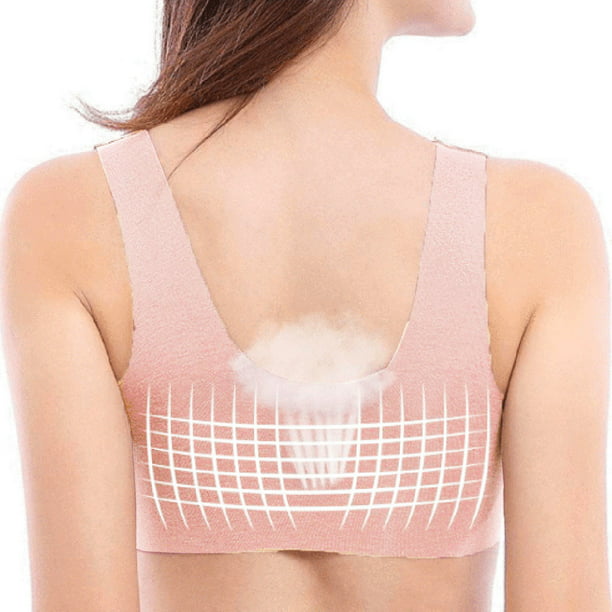 Women's Sports Bra Plus Size Front Closure LaceTrim Breathable