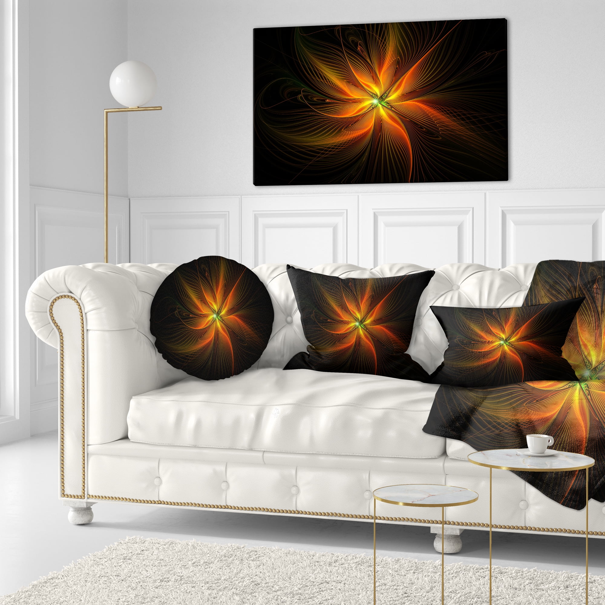 Designart 12" x 20" Gold Polyester Throw Pillow