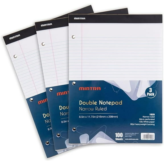 Mintra Office Legal Pads (Double Pad 3pk)