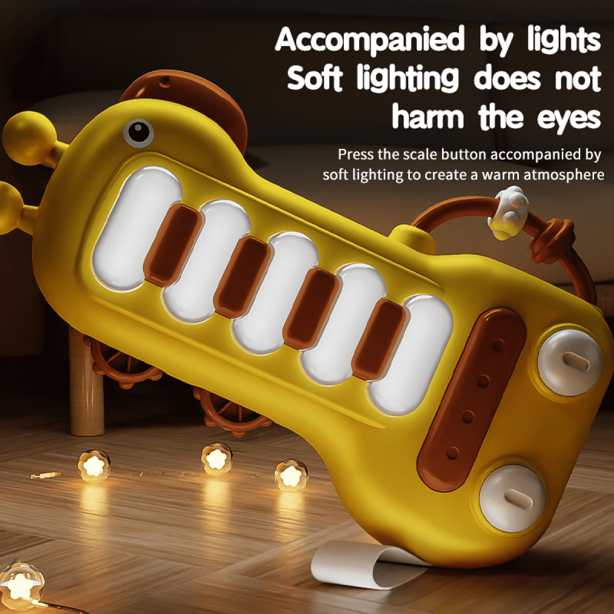 Baby Piano Musical Instruments Toys with Lights, Sensory Toys for Boys Girls Early Education & Christmas Birthday Gifts