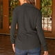 thumbnail image 5 of Pantalones cargo para mujer,Top informal de manga larga con cuello en V para mujer, jersey de color liso, mezcla de poliéster y elastano suave, ideal para uso diario y en casa, sopatenor, 5 of 8