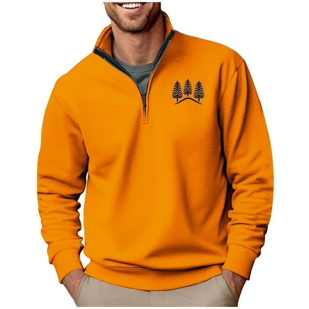 Blusa y camisa de manga larga con cuello alto para hombre, sudadera con capucha estampada, jersey deportivo con media cremallera, blusa de manga larga con cuello alto para hombre, blusa de poliéster