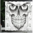 thumbnail image 4 of Ambesonne Celebration Shower Curtain, Skull Face Angry, 69"Wx70"L, Pale Grey White, 4 of 5