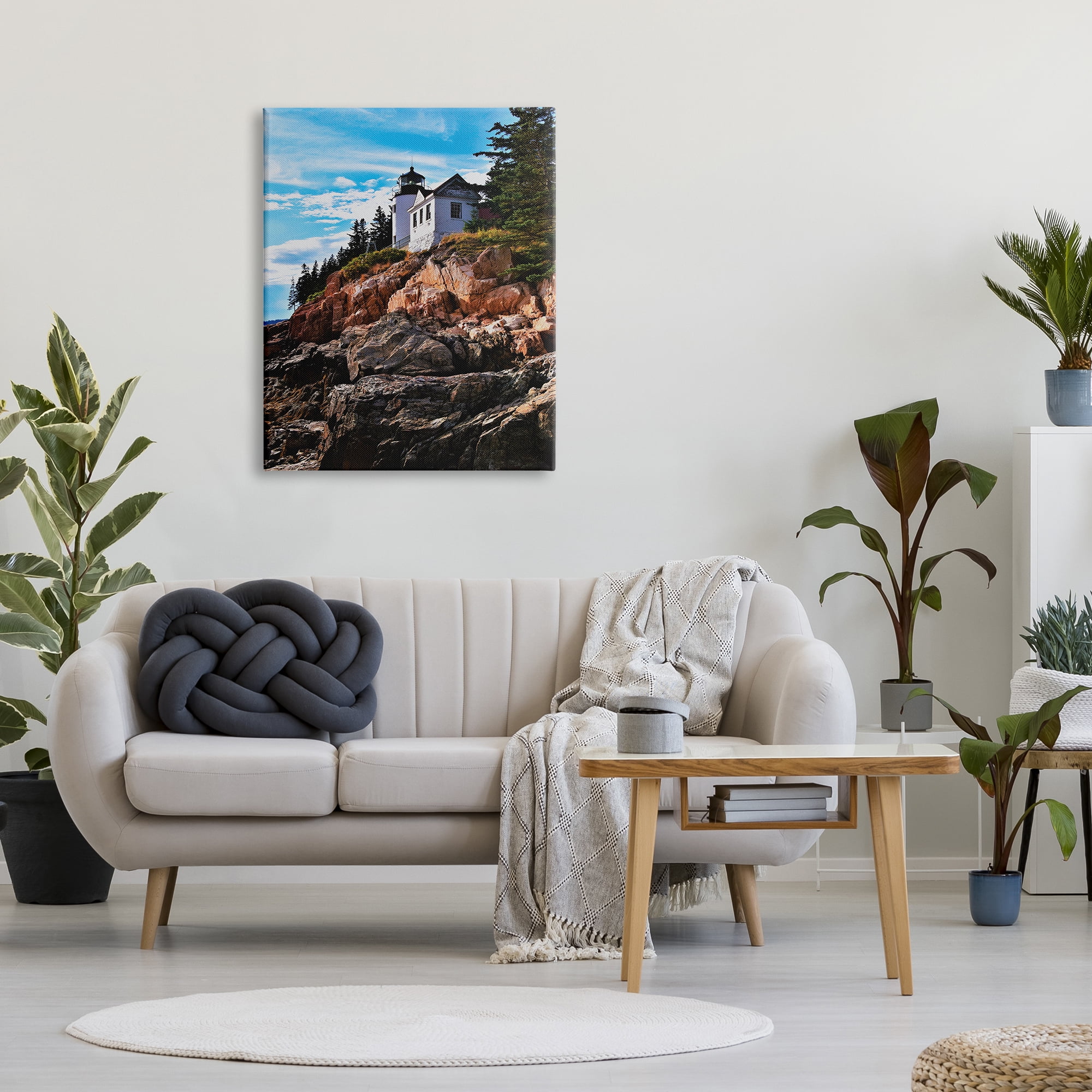 Stupell Industries Lighthouse on Cliff Nature Photography Gallery Wrapped Canvas Print Wall Art, 30 x 40
