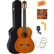 Yamaha CGS104A Full-Size Classical Guitar Bundle with Hardshell Case, Tuner, Instructional DVD, Strings, Pick Card, and Polishing Cloth - Natural