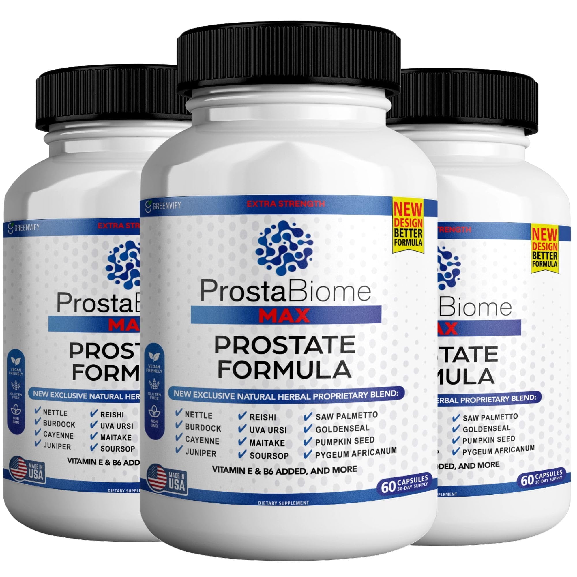 ProstaBiome Max| Prostate Health Supplement for Men| Saw Palmetto Reduce Frequent Urination| Zinc and Pygeum| 180 Capsules