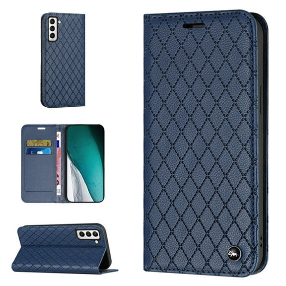Wallet Case for Galaxy S21 Credit Card Holder, [RFID Blocking] [Shockproof Interior Case] PU Leather Folio Kickstand Magnetic Flip Folding Cover For Samsung Galaxy S21,Blue