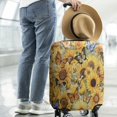 thumbnail image 2 of Beige Sunflower Butterfly Pattern Luggage Cover Fashion Suitcase Cover Baggage Covers Fit 25-28 Inch Luggage (Go Travel), 2 of 5