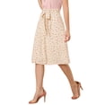 thumbnail image 5 of MODA NOVA Juniors Belted Elastic Waist Vintage A-Line Midi Skirt, 5 of 6