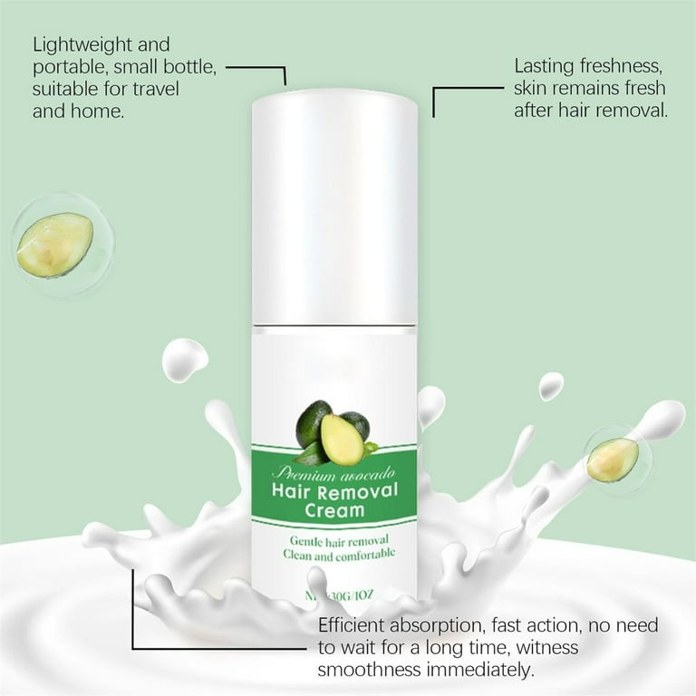 Facial Depilatory Cream, Avocado Hair Remover for Upper Lip and