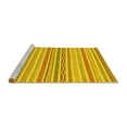 thumbnail image 2 of Ahgly Company Machine Washable Indoor Round Abstract Yellow Modern Area Rugs, 6' Round, 2 of 4