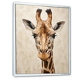 thumbnail image 2 of Designart "Beige Giraffe In Minimalist Portrait I" Animals Giraffe Floater Framed Wall Decor, 2 of 5