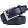 thumbnail image 3 of Beltox Men Blue Belt Casual Dress Jeans 1.25” Wide w Brushed Buckle 30, 3 of 6