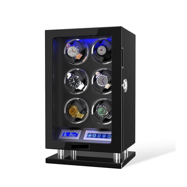 Finrprint Unlock Automatic Watch Winder With 3/4/6/8/12 Slot Touchscreen Remote Control Motor Watch Safe Box ,Strong Secure