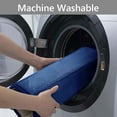 thumbnail image 6 of Tripumer 2 Pcs Memory Foam Bathroom Mat Thick Striped Memory Foam Bathroom Rugs Non Slip Washable Toilet Bathroom Mats Bathroom Rugs Super Water Absorption Machine Wash for Bathroom Floor Rug Navy, 6 of 9