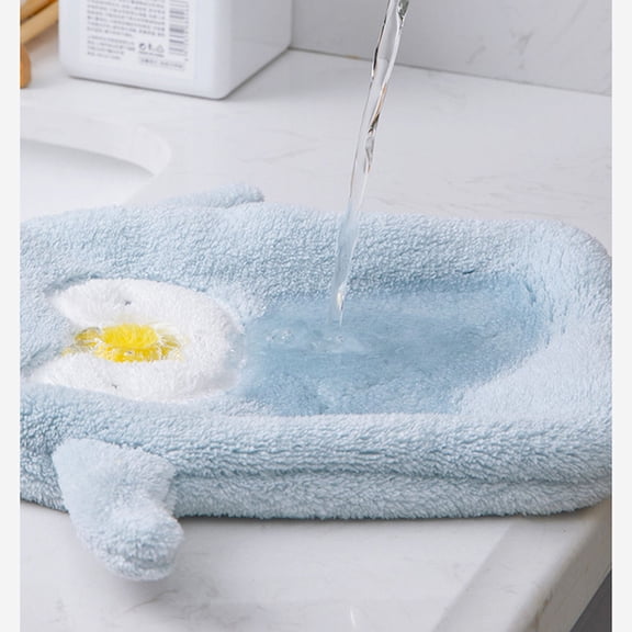 KAKOWELY 2Pcs Pink Hand Towel Coral Fleece Hanging Towel with No Lint and No Fading for Home Use