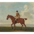 thumbnail image 2 of James Seymour 22x20 Black Ornate Framed Double Matted Museum Art Print Titled: One of Four Portraits of Horses, a Chestnut Racehorse with Jockey Up- Walking to the Left; Jockey I, 2 of 5