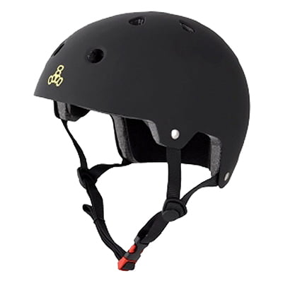 Triple Eight Dual Certified Helmet ALL Black Rbr S/M