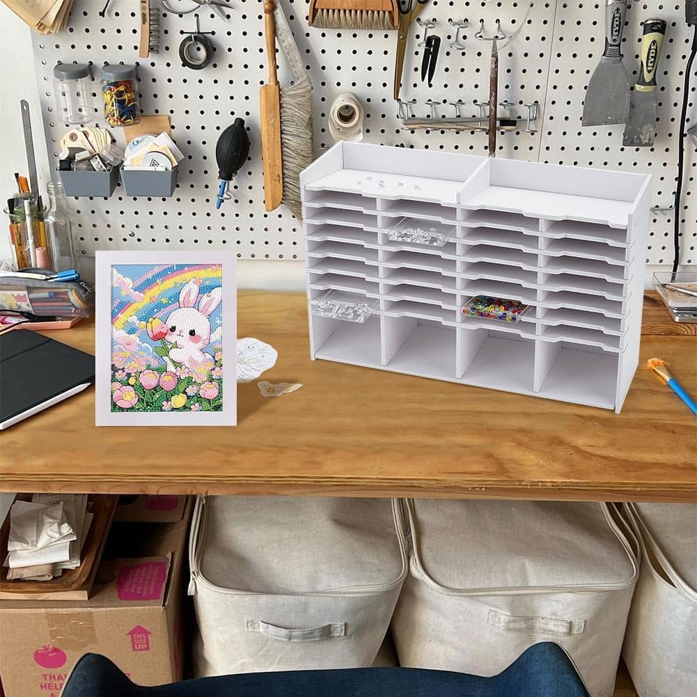 32 Slots Diamond Painting Tray Organizer PVC Detachable Diamond Painting Tray Tower Storage Holder