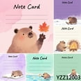 thumbnail image 2 of Kawaii Capybara Notecards,100-Pack 3.54x3.54 Inch Note Cards with 105 Round Stickers Tapes for Gifts, Journaling Watercolor Animal Mini Cards for Emotional Notes,Office Note Paper, Home Message Decor, 2 of 9