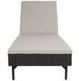 thumbnail image 2 of SAFAVIEH Cam Contemporary Modern Outdoor Patio Sunlounger, Black/Light Grey, 2 of 16