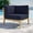 Navy, variant on Modway Clearwater Teak Wood and Fabric Outdoor Corner Chair in Gray/White