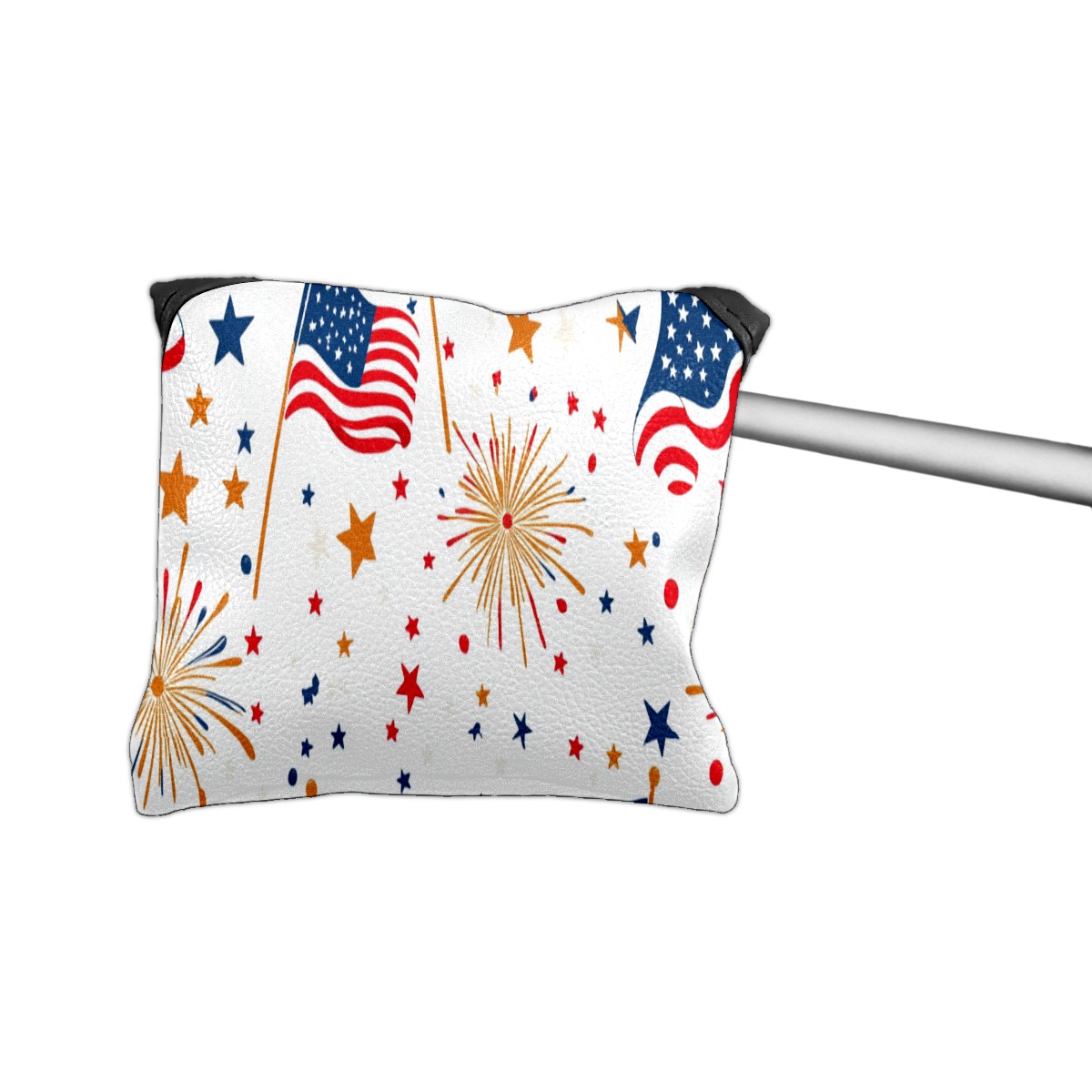 Golf Mallet Putter Cover Premium Leather Golf Putter Head Cover with Magnetic Closure Golf Cover for Men and Women National Flag Fireworks