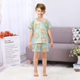 thumbnail image 7 of Cute Teddy Bear Pattern Summer Pajama Set Soft Cotton Short Sleeve Sleepwear 2PCS Pajama Sets Breathable Lounge Set Size 8Y, 7 of 7