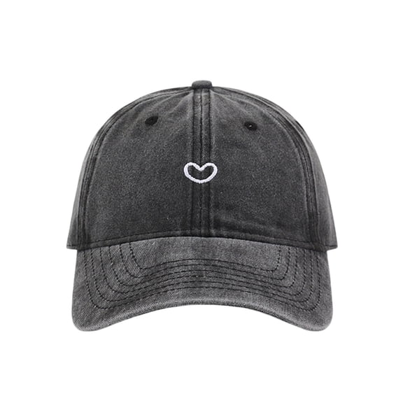 HGIEYS Women's Cute Heart Embroidered Baseball Cap Adjustable Vintage Washed Cotton Low Profile Dad Hat