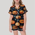 thumbnail image 2 of Girls Outfits&Set Pajamas For Children Shirt And Pant Cute Printed Matching Set Sleepwear With Pockets For Halloween, 2 of 4