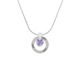 thumbnail image 2 of Delight Jewelry Hot Purple Crystal Heart Joy Ring Charm Necklace, 18", 2 of 4