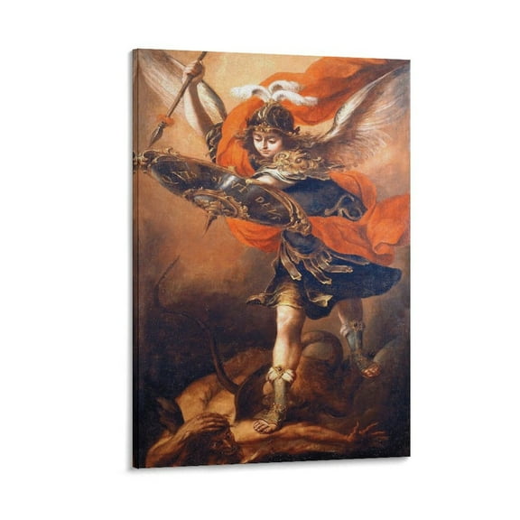 Saint Michael The Archangel Wall Art Posters Art Print Wall Photo Paint Poster Hanging Picture Family Bedroom Decor Gift 12x18inch(30x45cm)