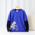 thumbnail image 3 of Likimi Toddler Boys Girls T Shirts Pullover Print Long Sleeves Tops Comfortable Leisure Soft Spring Fall Tops Size 4-5 Years Blue, 3 of 3