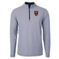 thumbnail image 2 of Men's-Cutter & Buck  Navy Real Salt Lake Big & Tall Virtue Eco Pique Micro Stripe Recycled Quarter-Zip, 2 of 3