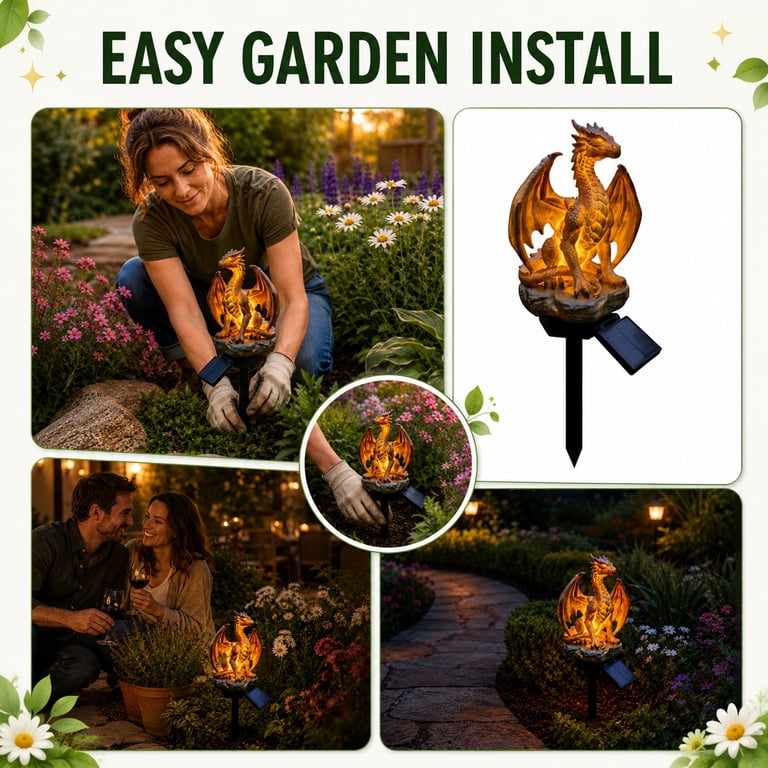 Dragon Legacy Golden Ember Edition Solar Garden Light Fantasy