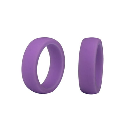 Union Smooth Ring - (Price/6 Pcs)GOGO Premium Women's Silicone Wedding Ring - 5.5mm Wide(2mm Thick) - 12 Colors - Super Light & Comfortable Smooth Edge - Great for Gym, Training, Outdoor, Exercises-Moderate violet-8
