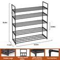 thumbnail image 6 of 5 Tiers Shoe Rack with Hook, Stackable Shoe Organizer Storage for Shoe and Boot, Shoe Shelf for Closet, Entryway, Dorm, Garage, 6 of 8