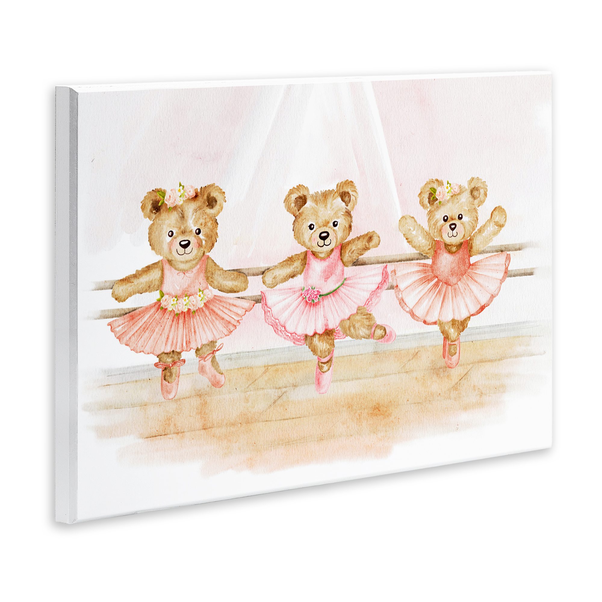Ballet Teddies Triplet Wall Plaque Art, design by Amy Hall