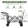 thumbnail image 3 of Tcbosik Collapsible Wagon with Removable Canopy, Heavy Duty Foldable Beach Storage Cart with Brake and All-Terrain Wheels, Outdoor Utility Cart with Ice Pack Frame and 2 Cup Holders, Black, 3 of 7