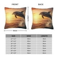 thumbnail image 2 of Fuzoiu Sunset Dancing Dolphin A Print Square Pillow Cover,Hidden Zipper Design,Luxury Square Pillow Case, Throw Pillow,Couch Cushion-16"x16", 2 of 7