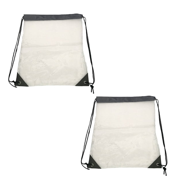 2 piezas de bolsa de cordón transparente de PVC, mochila con cordón impermeable, bolsa de almuerzo transparente, mochila pequeña transparente para estadios y eventos deportivos
