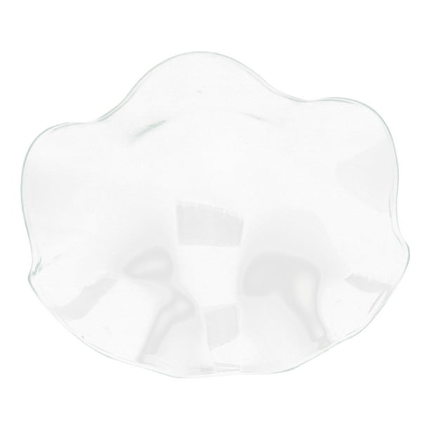 Plato de vidrio de repuesto pequeño para lámparas eléctricas, plato de fusión de aceite esencial ondulado transparente de 115mm, bandeja calentadora de cera, plato de aromaterapia ondulado de vidrio