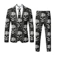thumbnail image 5 of uikmnh Men's Gothic 3 Piece Suit Set, Jacket Vest and Pants, Dark Printed Formal Halloween Costume, Tailored Outfit for Themed Events and Parties,3XL, 5 of 6